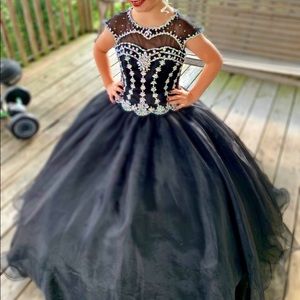 Size 10 Ritzee Girls Pageant Dress - Black